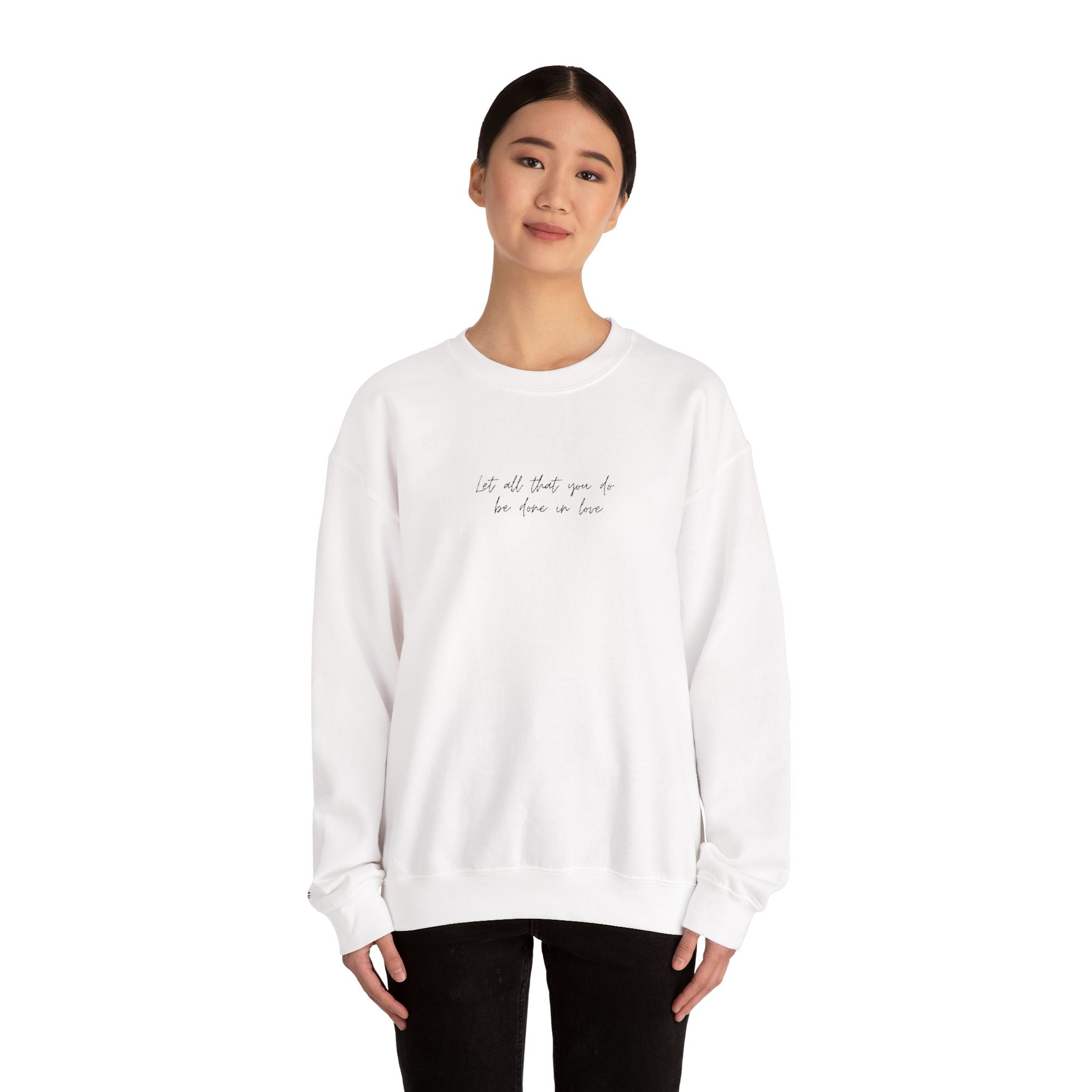 Bible verse Hoodie – "Let all that you do be done in love" Embroidered Graphic Pullover