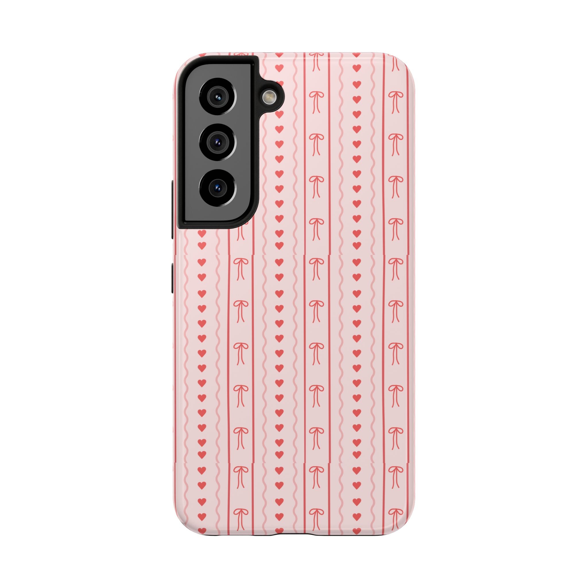 Pink Heart & Bow Tough Phone Case — Cute Protective iPhone Cover for Valentine’s Day