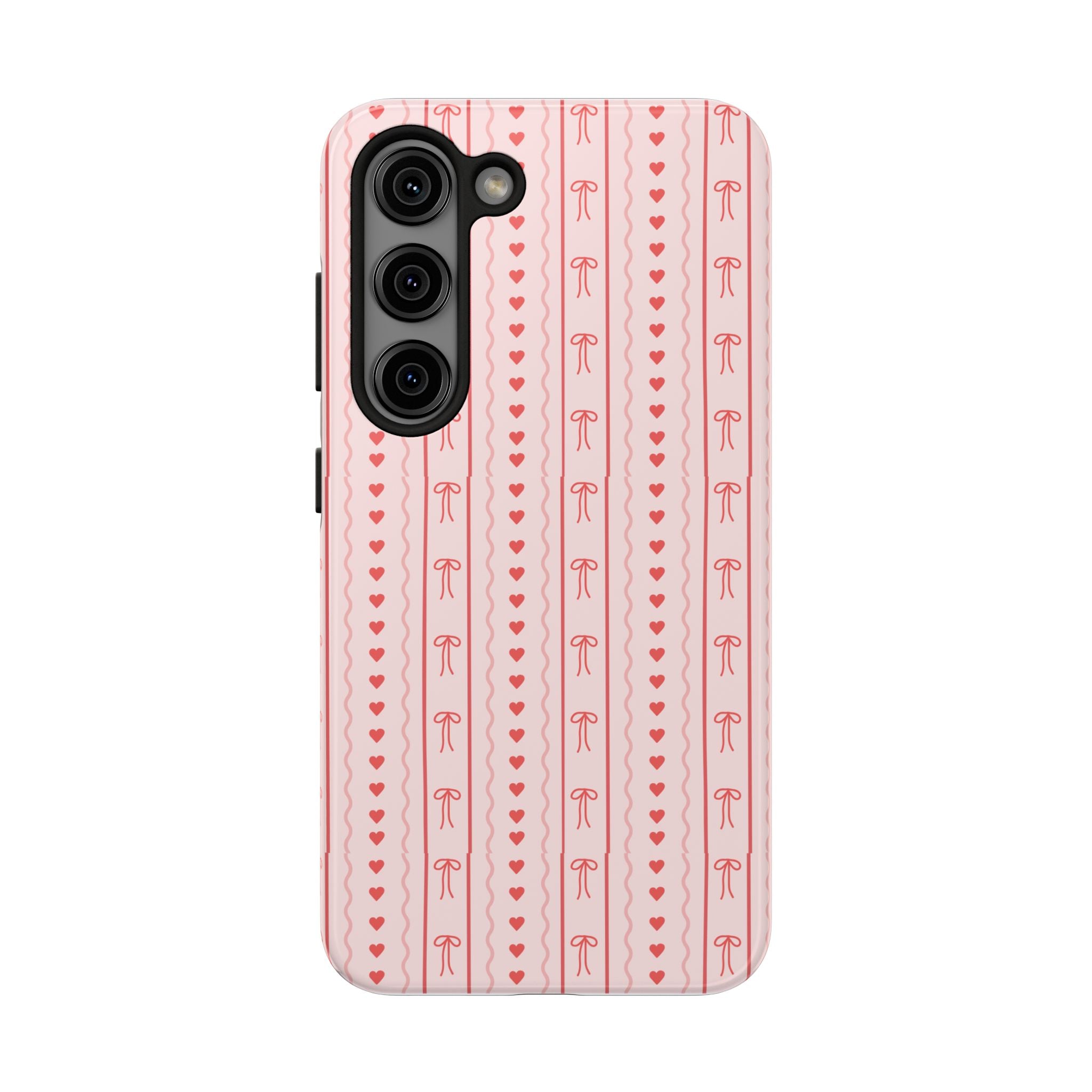 Pink Heart & Bow Tough Phone Case — Cute Protective iPhone Cover for Valentine’s Day